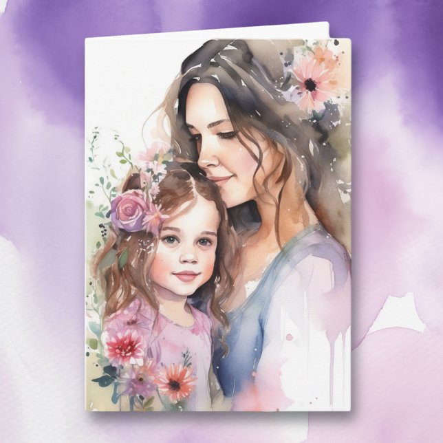 Watercolor Mum and Daughter | Mother's Day Card (Creator Uploaded)