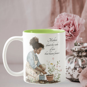 Watercolor Mum Planting a Seed Mother's Day Mug