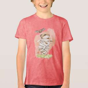 Watercolor Mummy Hamster Halloween  Tri-Blend Shirt