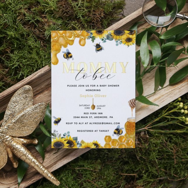 Watercolor Mummy to Bee Baby Shower Gold (Creator Uploaded)