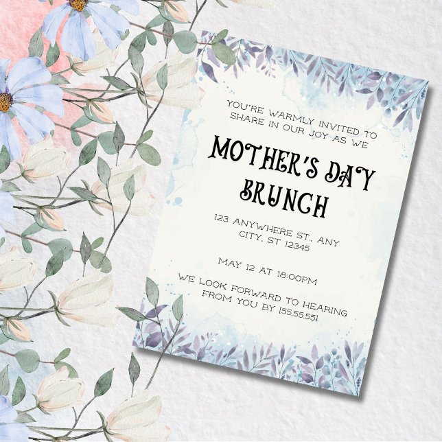 Watercolor,Mum's Love in Bloom, Mother Day Brunch  Invitation (Creator Uploaded)
