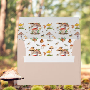 Watercolor Mushroom Baby Shower Envelope   Woodlan