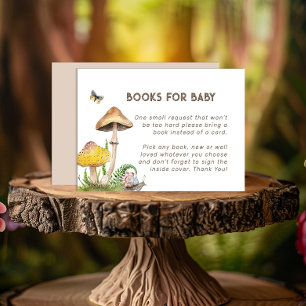 Watercolor Mushroom Books for Baby Card   Woodland