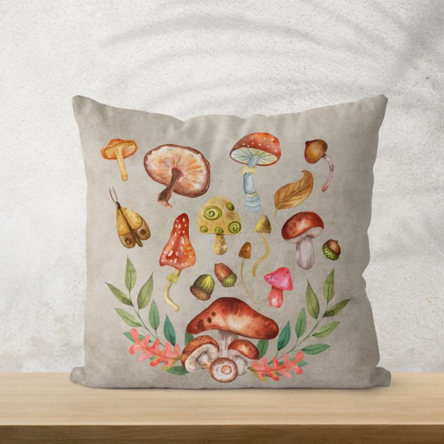 Watercolor Mushroom  Cushion (Creator Uploaded)