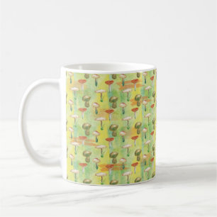 Watercolor mushroom glade coffee mug