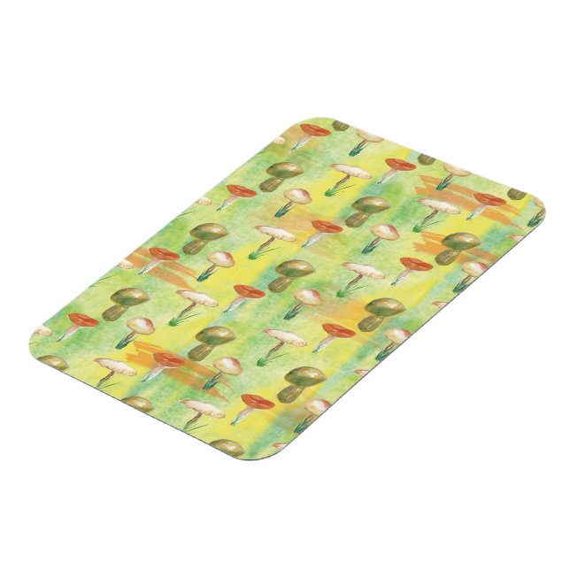 Watercolor mushroom glade magnet (Left Side)