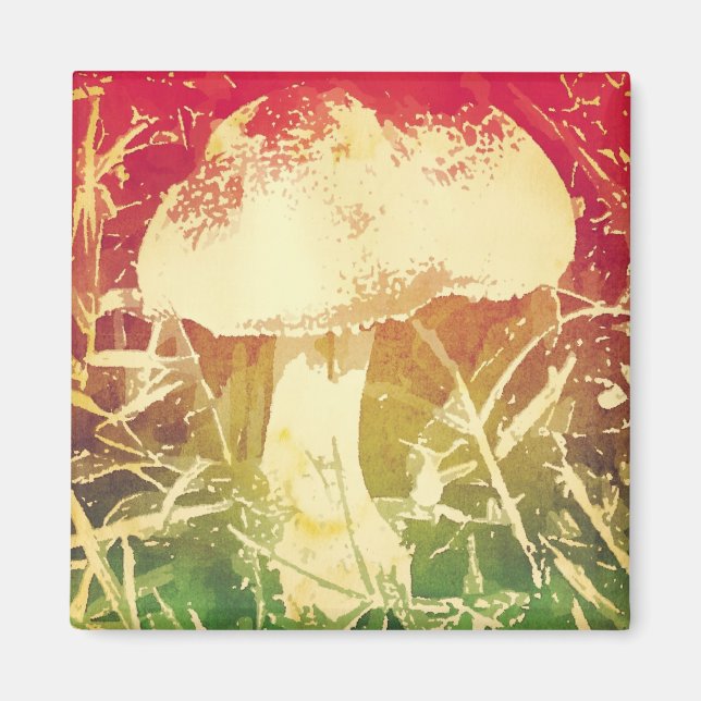 Watercolor Mushroom Magnet (Front)