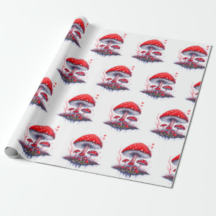 Watercolor Mushroom Pattern Wrapping Paper