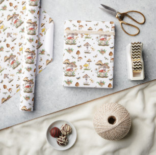 Watercolor Mushroom Pattern Wrapping Paper