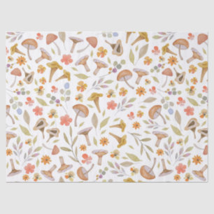 Watercolor Mushrooms and Flowers Tissue Paper