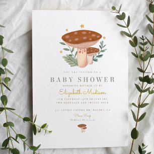 Watercolor mushrooms Baby Shower Invitation