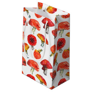 Watercolor mushrooms Cute fall pattern Small Gift Bag