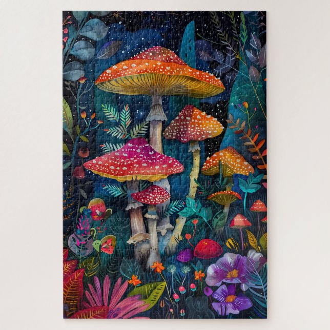 Watercolor Mushrooms Jigsaw Puzzle (Vertical)