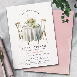 Watercolor Muted Pink   Cute Girly Bridal Brunch Invitation