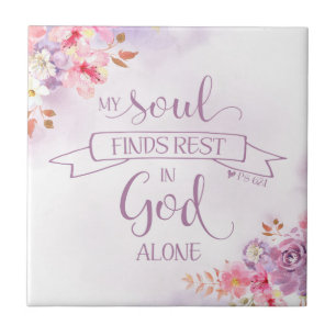Watercolor My Soul Finds Rest, Ps 62:1 Tile