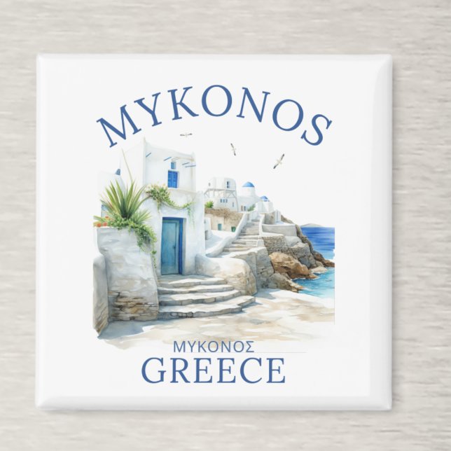 Watercolor Mykonos Greece Dreamscape Magnet (Creator Uploaded)
