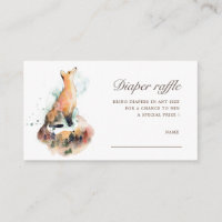 watercolor mystical fox diaper raffle ticket