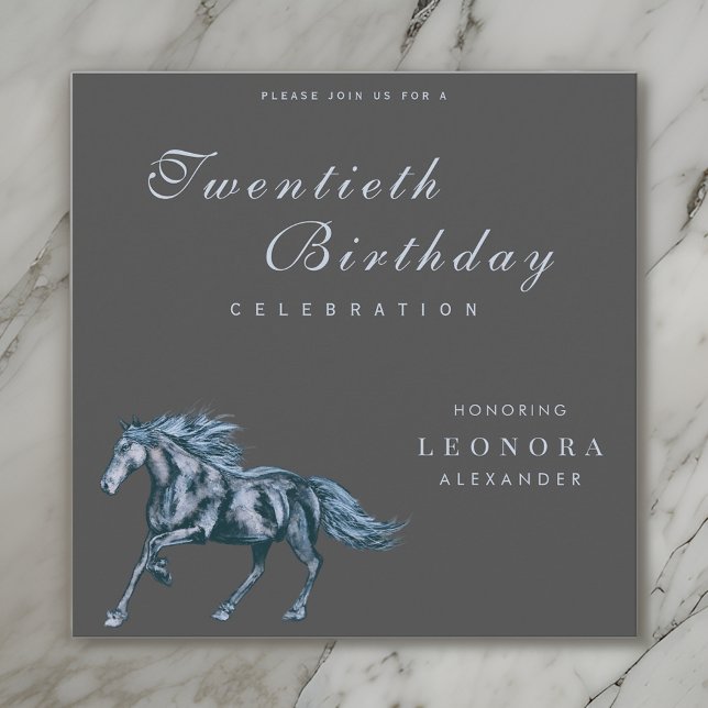 Watercolor Mystical Horse ANY Birthday Party Invitation (Creator Uploaded)