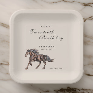 Watercolor Mystical Horse ANY Birthday Party Paper Plate