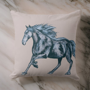 Watercolor Mystical Horse Modern Cushion