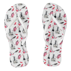 Watercolor Nail Polish Pattern Jandals