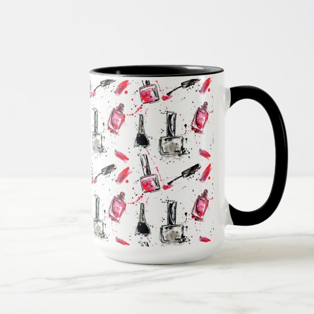 Watercolor Nail Polish Pattern Mug (Right)