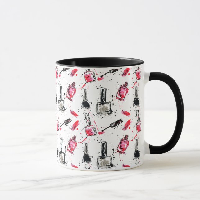 Watercolor Nail Polish Pattern Mug (Right)
