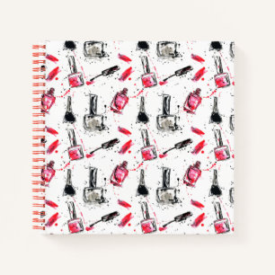 Watercolor Nail Polish Pattern Notebook