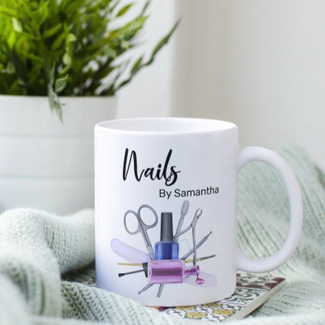 Watercolor Nail Salon Manicure Nail Polish Coffee Mug (Creator Uploaded)