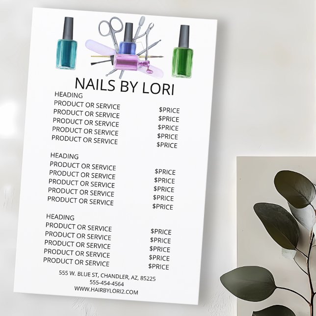Watercolor Nail Technician Business Services Price (Creator Uploaded)