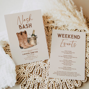 Watercolor Nash Bash Bachelorette Party Invitation