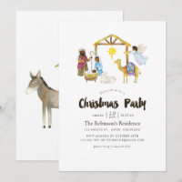 Watercolor Nativity Christmas Party