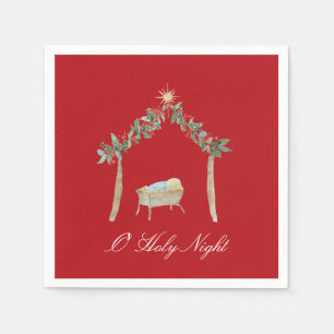 Watercolor Nativity  Napkin