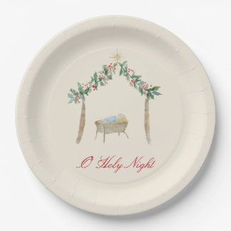 Watercolor Nativity Paper Plate