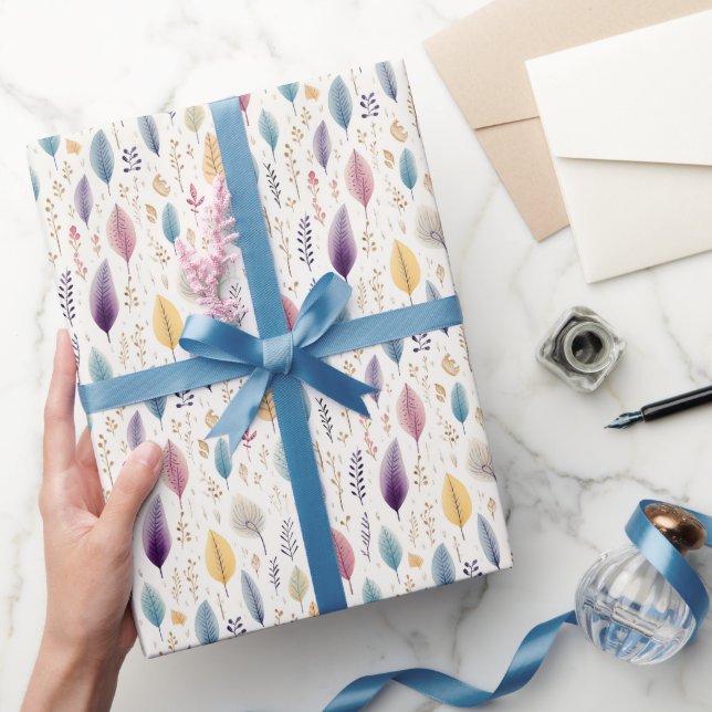 Watercolor Natural Colours Floral Botanical Pretty Wrapping Paper (Gifting)