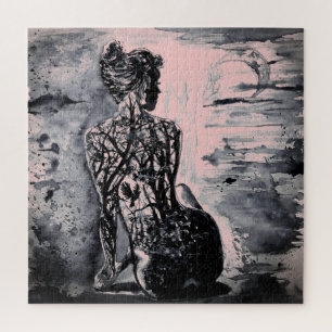 Watercolor - Nature Lady - Customisable - Art Jigsaw Puzzle