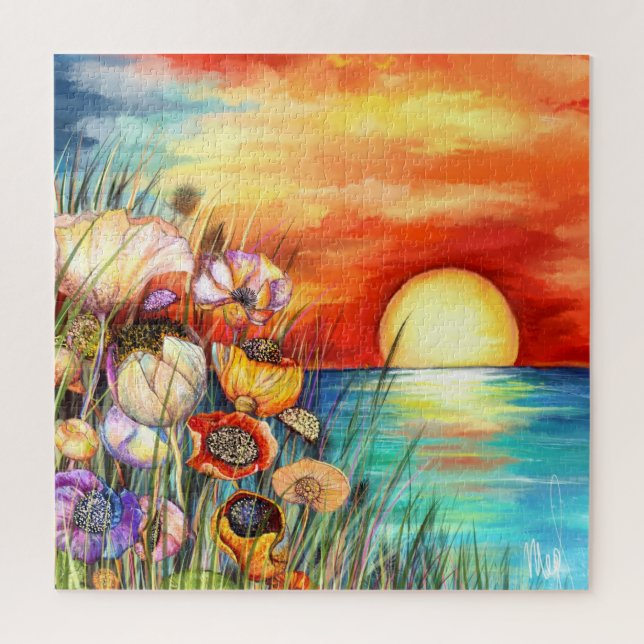 Watercolor Nature Sunrise Puzzle (Vertical)