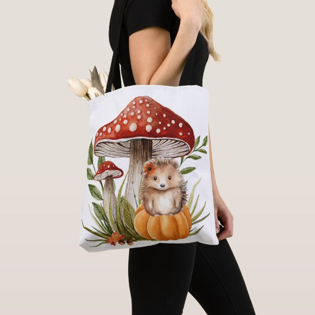 Watercolor Nature Themed  Tote Bag (Close Up)