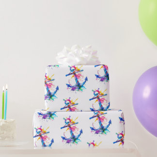 Watercolor Nautical Anchor Wrapping Paper