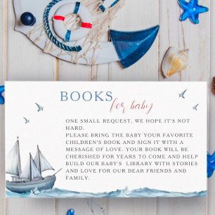 Watercolor Nautical Baby Boy Book for Baby Enclosure Card