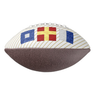 Watercolor Nautical Maritime Signal Flag Monogram Football