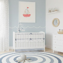Watercolor Nautical Ocean Sailboat Nursery Decor