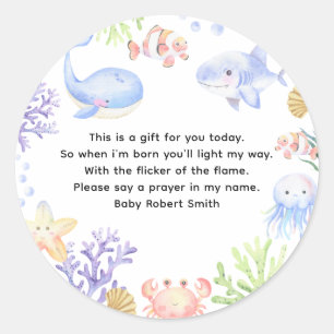 Watercolor nautical - prayer candle label