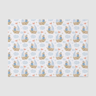 Watercolor Nautical Sailboat Bear Tissue Paper