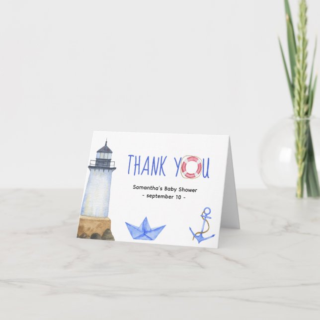 Watercolor nautical - thank you (Front)