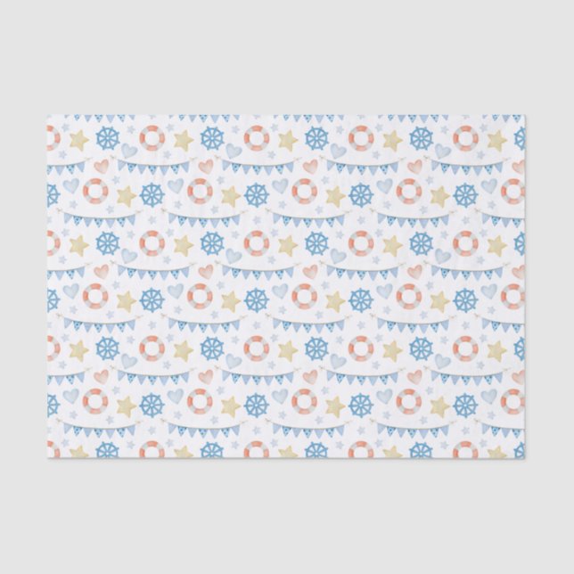 Watercolor Nautical  Tissue Paper (Front)