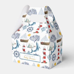 Watercolor Nautical Whale Baby Shower  Favour Box