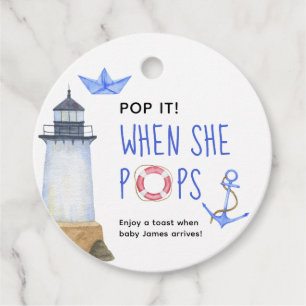 Watercolor nautical - when she pops favour tags