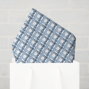 Watercolor Navy and Blue Plaid Tissue Paper