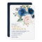 Watercolor Navy Blue Blush Rose Floral Wedding